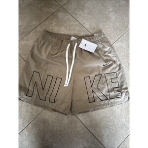 NWT Nike Sportswear Men's Woven Flow Monogram Shorts FJ1653-247 Tan Size M